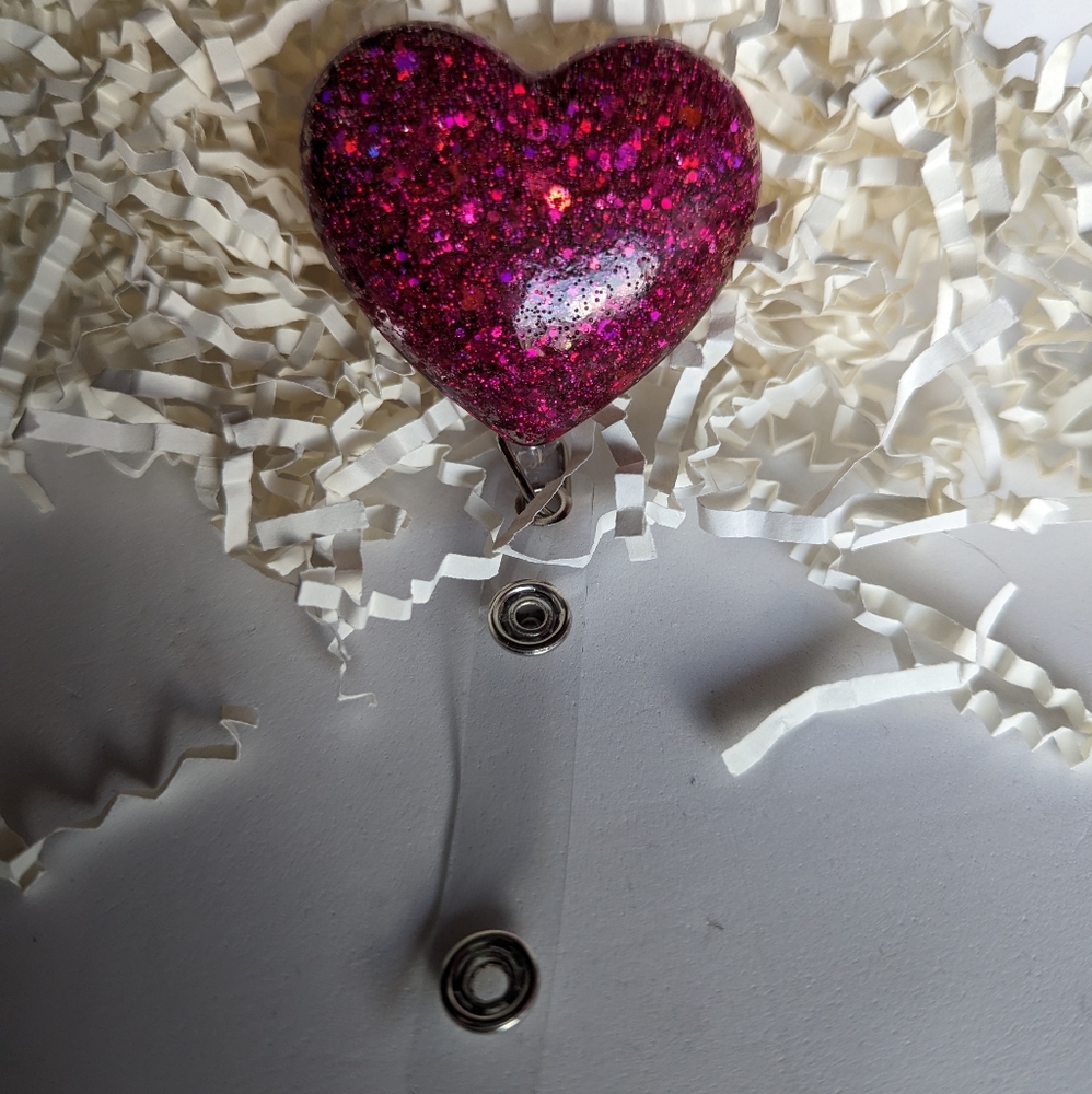 Resin Heart Badge Holder